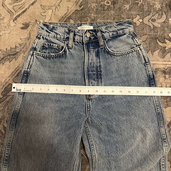 Anine Bing x Helena Christensen Light Blue Acid Wash Straight Leg Kat Jeans 25 - Picture 11 of 13